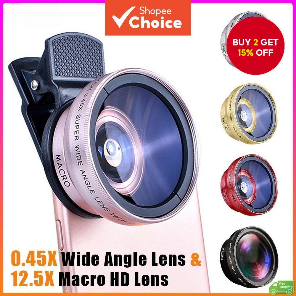 2in1 Portable Camera External Lens Set 0.45x&49UV Ultra Wide Angle+12 ...
