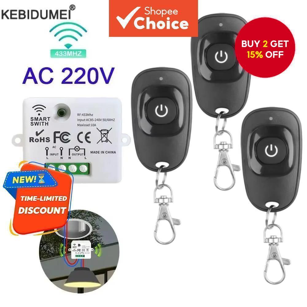 433mhz Universal Wireless Remote Control Switch 110v 220v 10a Relay ...