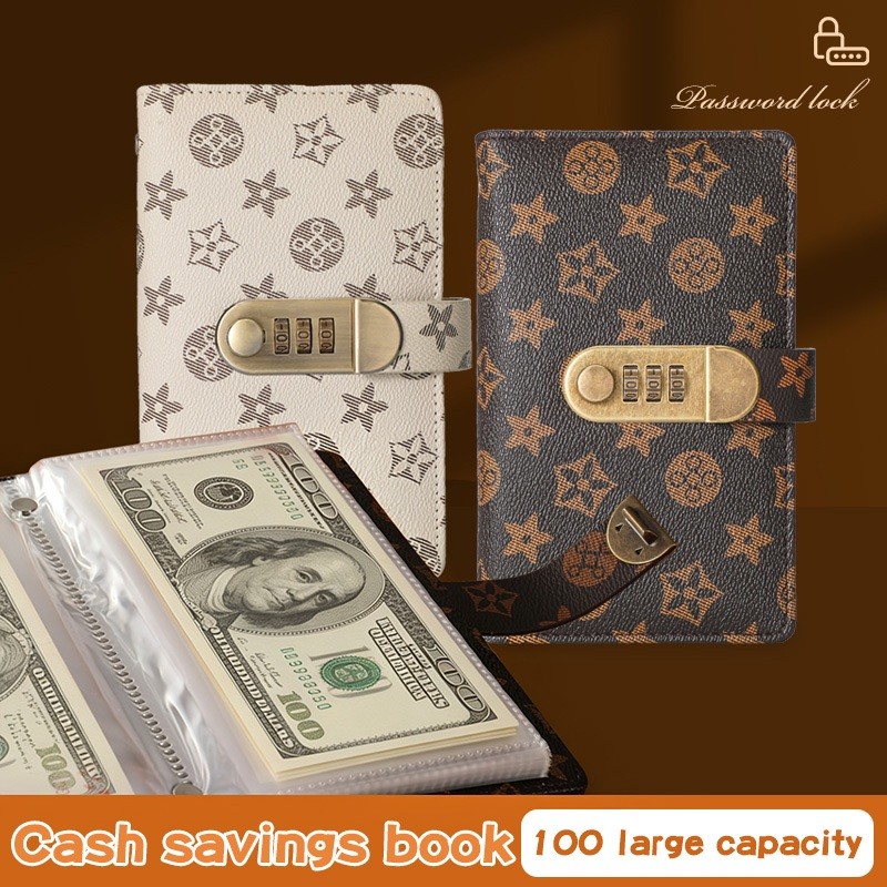 A6 Envelope Money Challenge Binder PU Leather Budget Wallet with ...