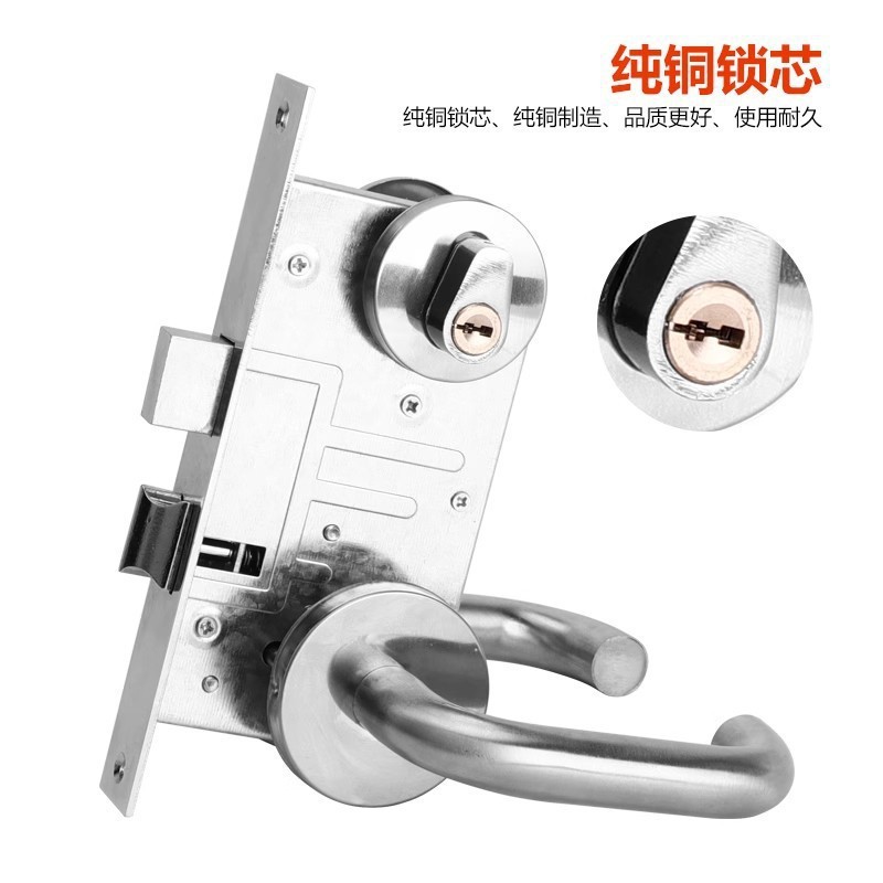 304 Stainless Steel Fireproof Door Lock Full Set Universal Type Fire ...
