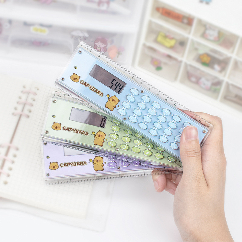 Ruler Calculator Cartoon Student Stationery Ruler Double-Sided ...