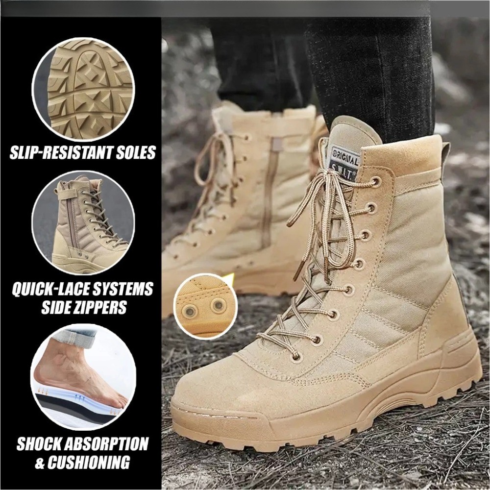 【COD】 Tactical Boots Outdoor Tactical Shoes Bottom Work Protective ...