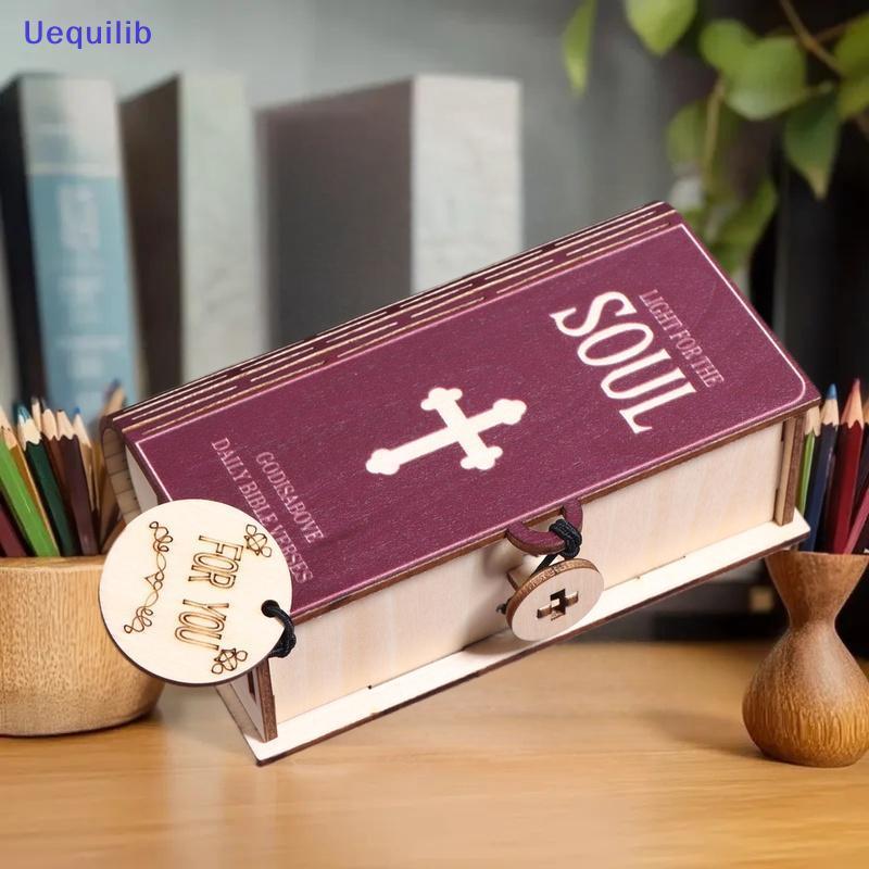 Uequilib Bible Verse Cards Storage Wooden Box Portable Daily ...