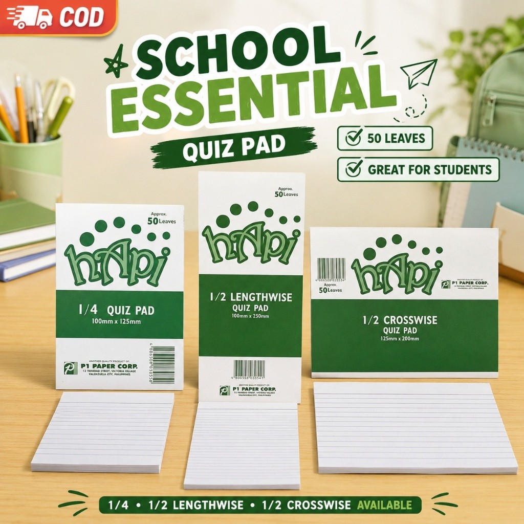 GOODAY Wholesale Quiz Pad 50 Leaves 1/4 1/2 Test Paper Student School ...
