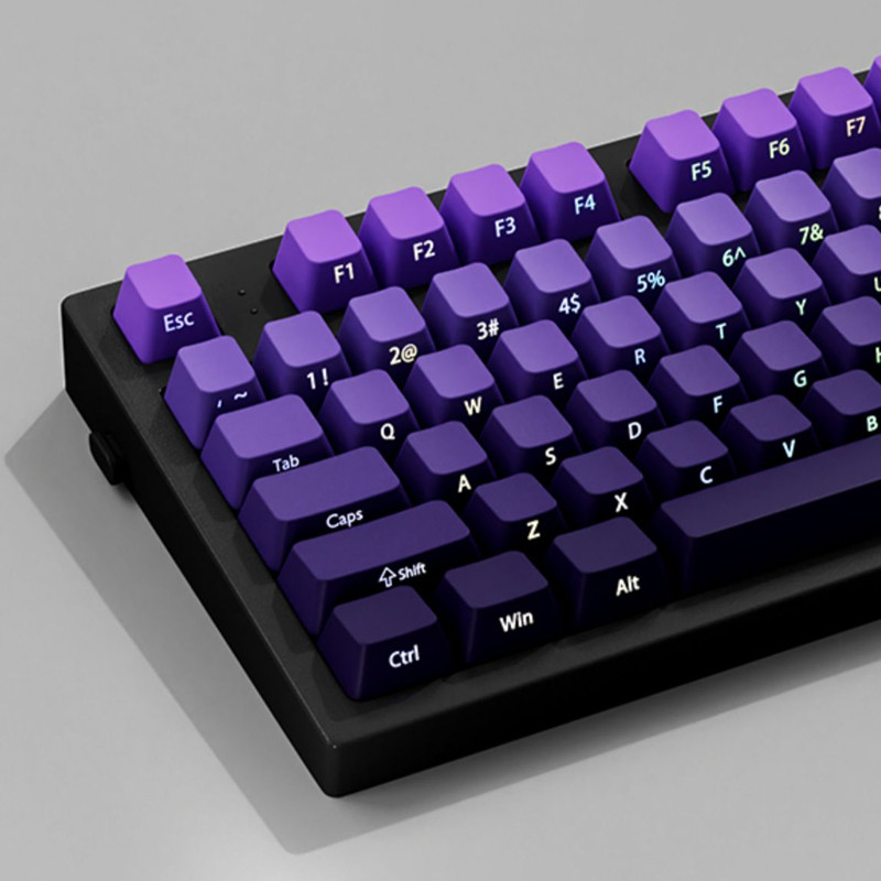 Gradient Purple Double Shot PBT Keycaps OEM Profile Side Print RGB ...