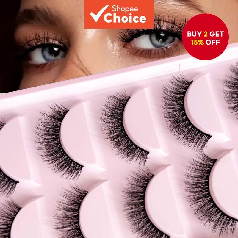5 Pairs False Eyelashes X01 Mink 3d Visual Miss Top Model Voluminous ...