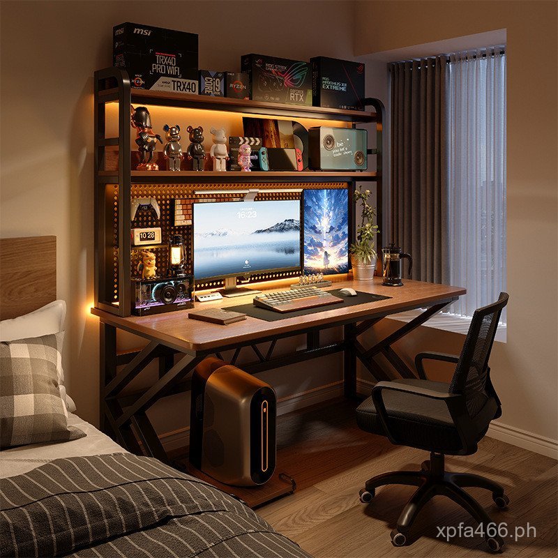 Home Desktop Storage Rack Gaming Computer Desk Table Pegboard Small ...
