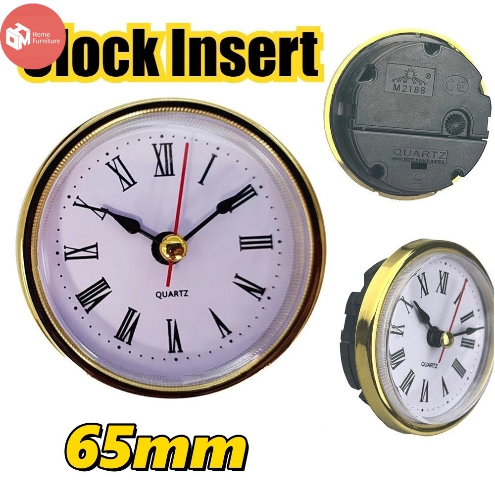 65mm Quartz Mini Clock Round Wall Clock Inserts Movement DIY with Roman ...