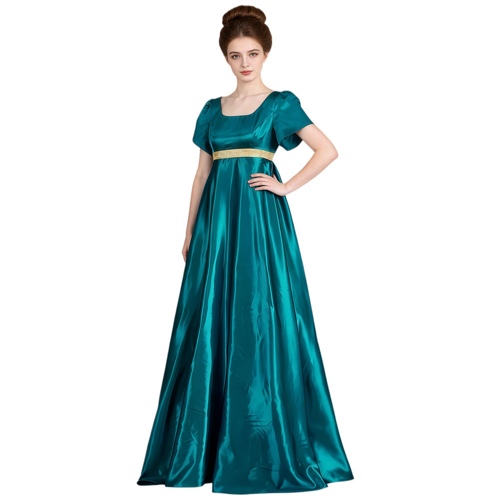 19th-century satin vintage Victorian ball gown, empire waist dress, regency  dress, Bridgerton cosplay costume Atmosphere | Shopee Philippines