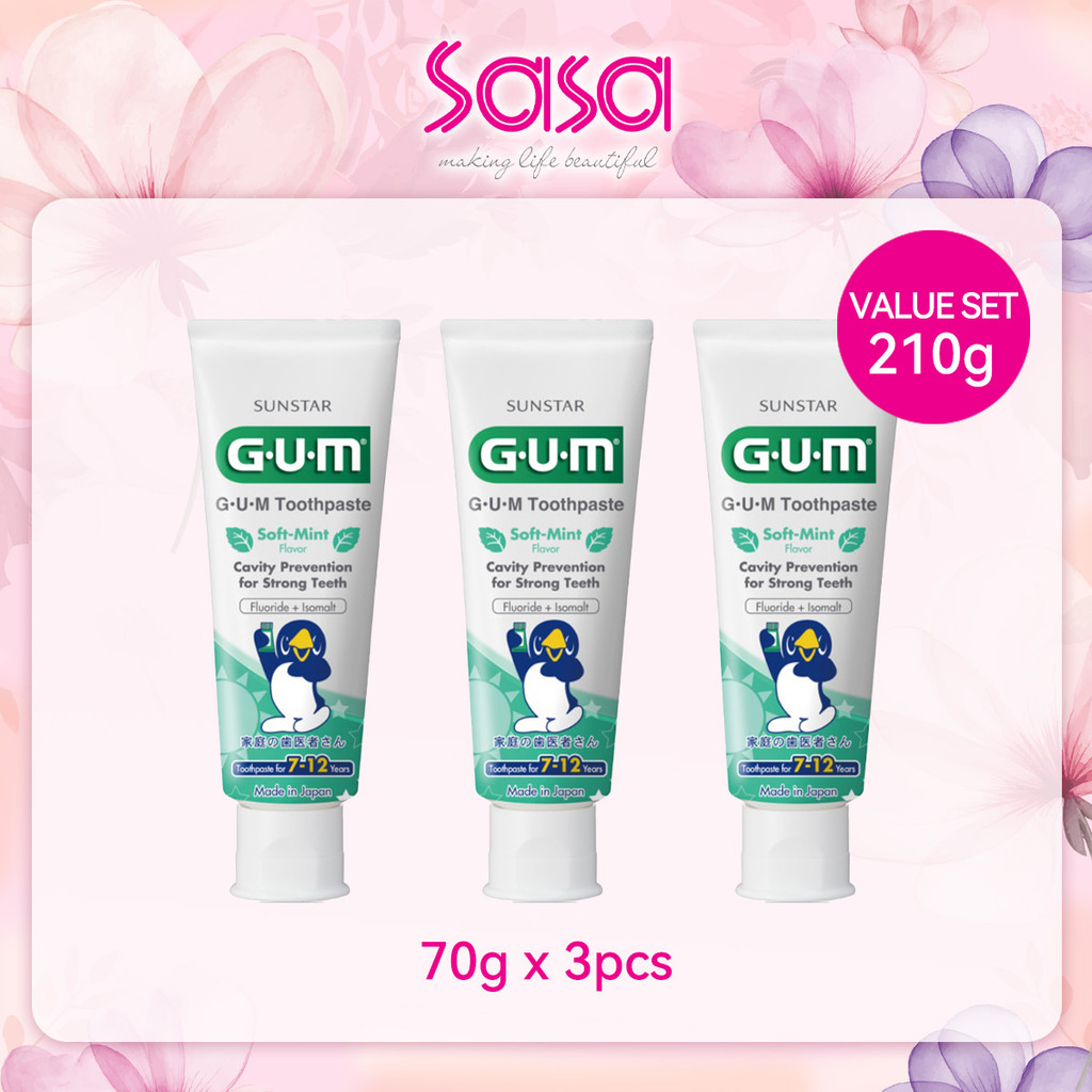 Sunstar Gum Toothpaste 7-12 Years Mint Value Set (70g x 3pcs) | Shopee ...
