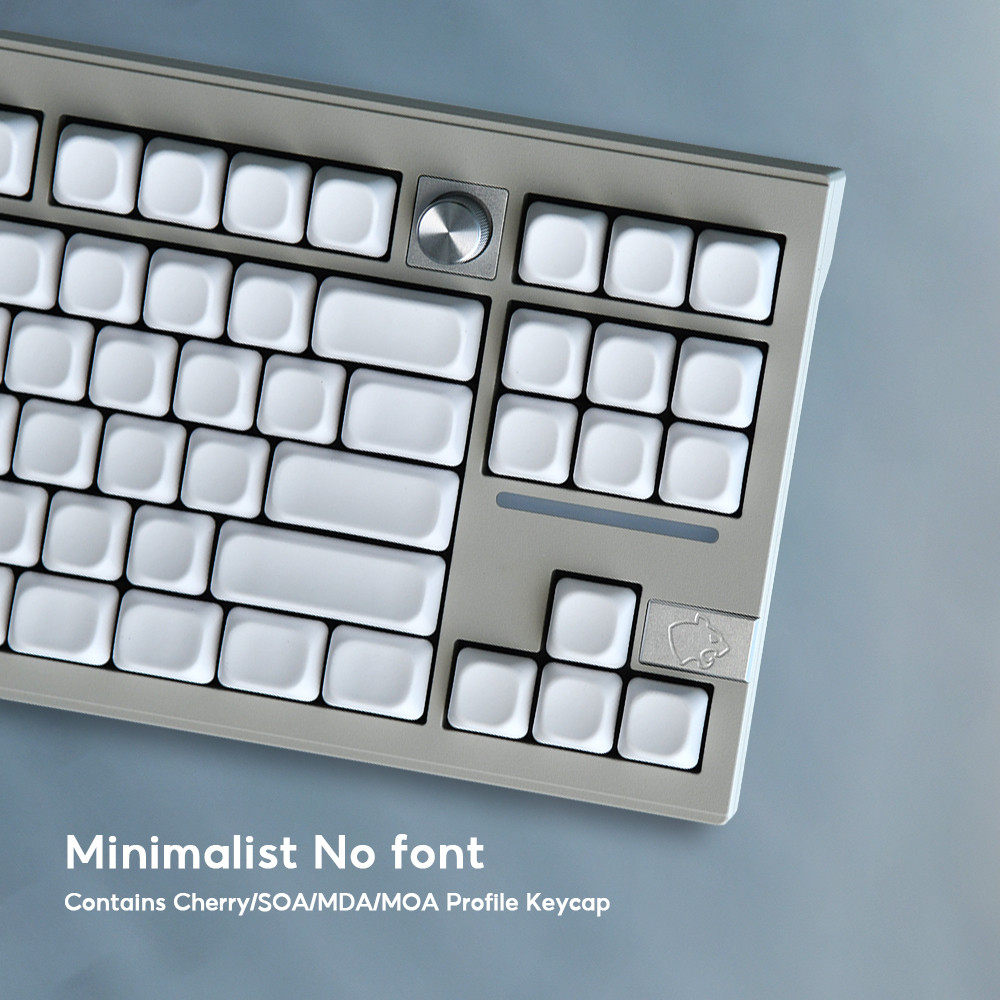 Minimalist 152-Key All-White Blank Keycap Set PBT SOA/MDA/Cherry ...