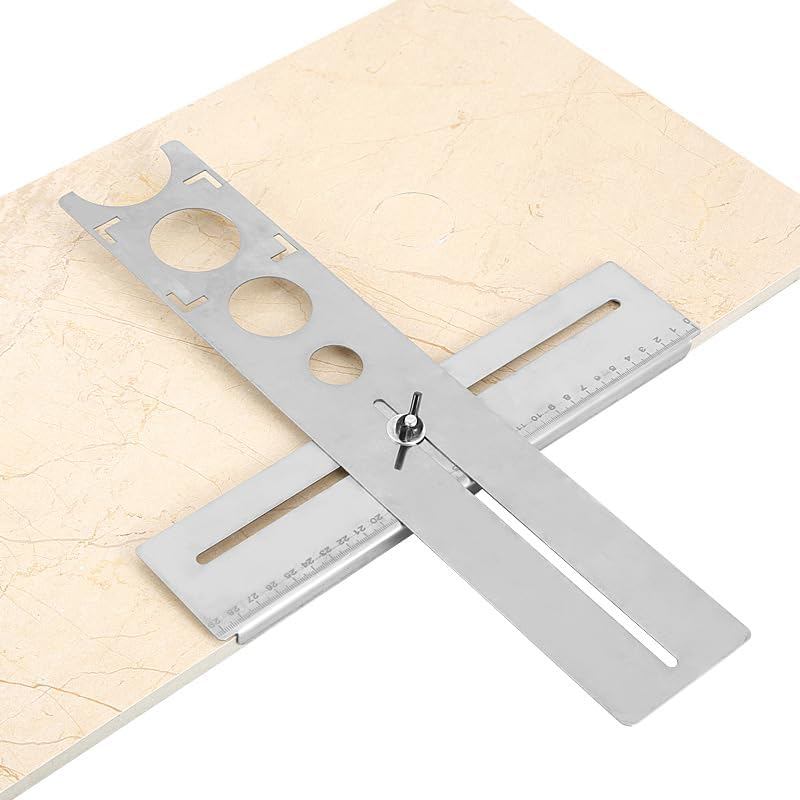 Haofy Ceramic Tile Hole Locator, Adjustable Stainless Steel Tile Hole ...