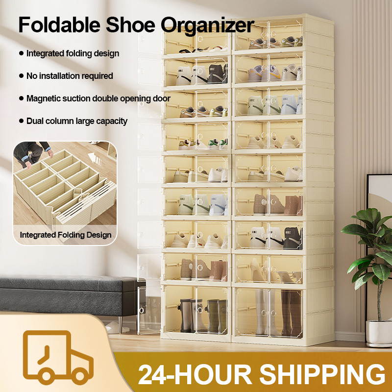 Foldable Transparent Shoe Box Rack Storage Box Multi-Layer Cabinet ...