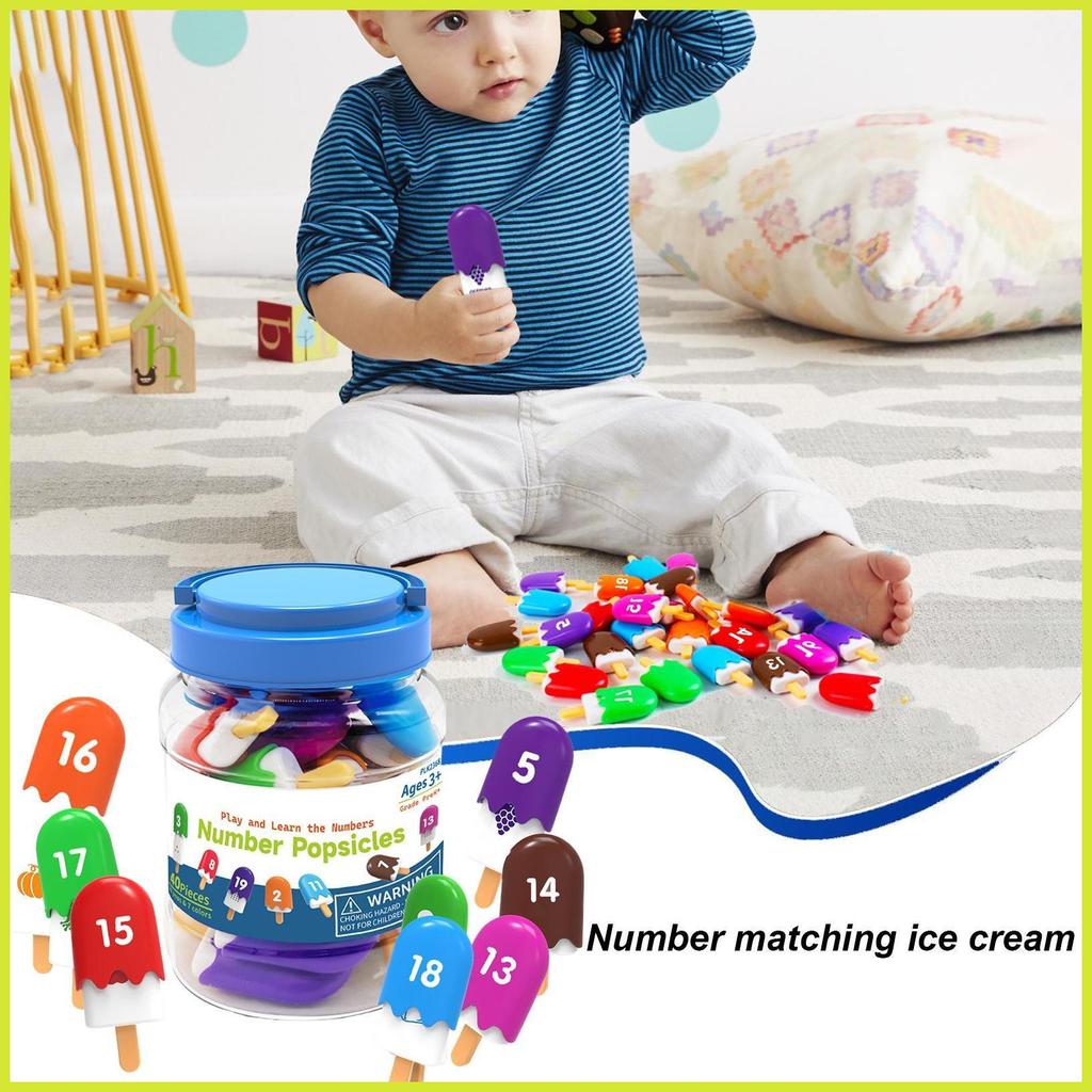 Number Matching Game Cute Ice Cream Kids Learning Toys Fun And Engaging ...
