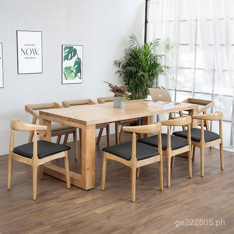 Table Solid Wood Combination Conference Table Small Negotiation Company ...