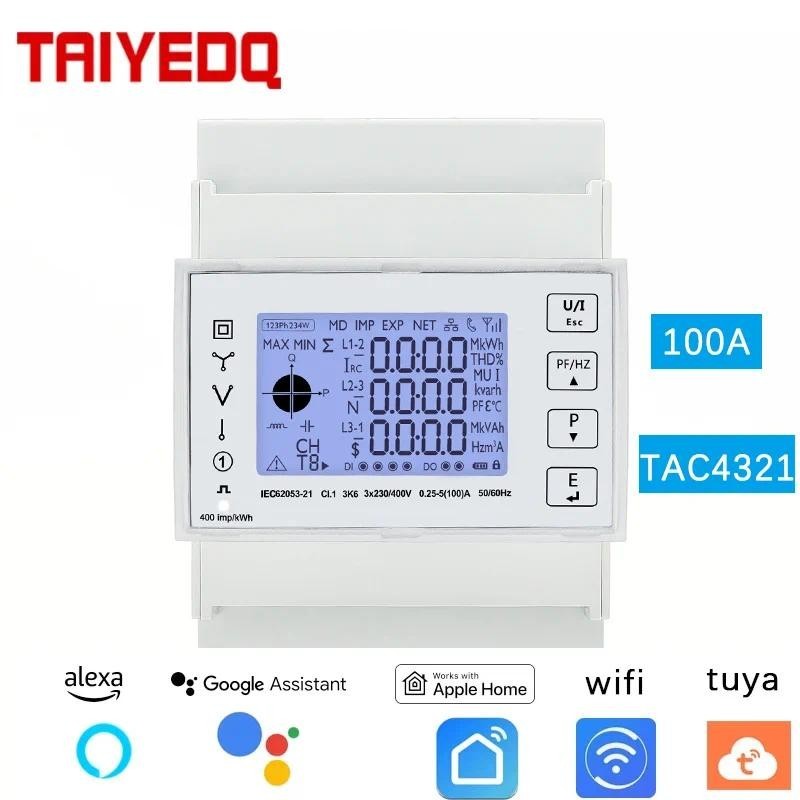 100A 3 Phase Power Energy Meter Smart Digital Bi Directional Wifi ...