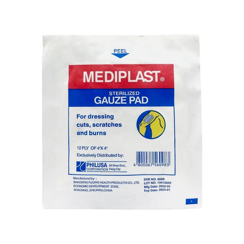 Mediplast Sterilized Gauze Pad 12 ply 10pcs (2x2 | 3x3 | 4x4inch ...
