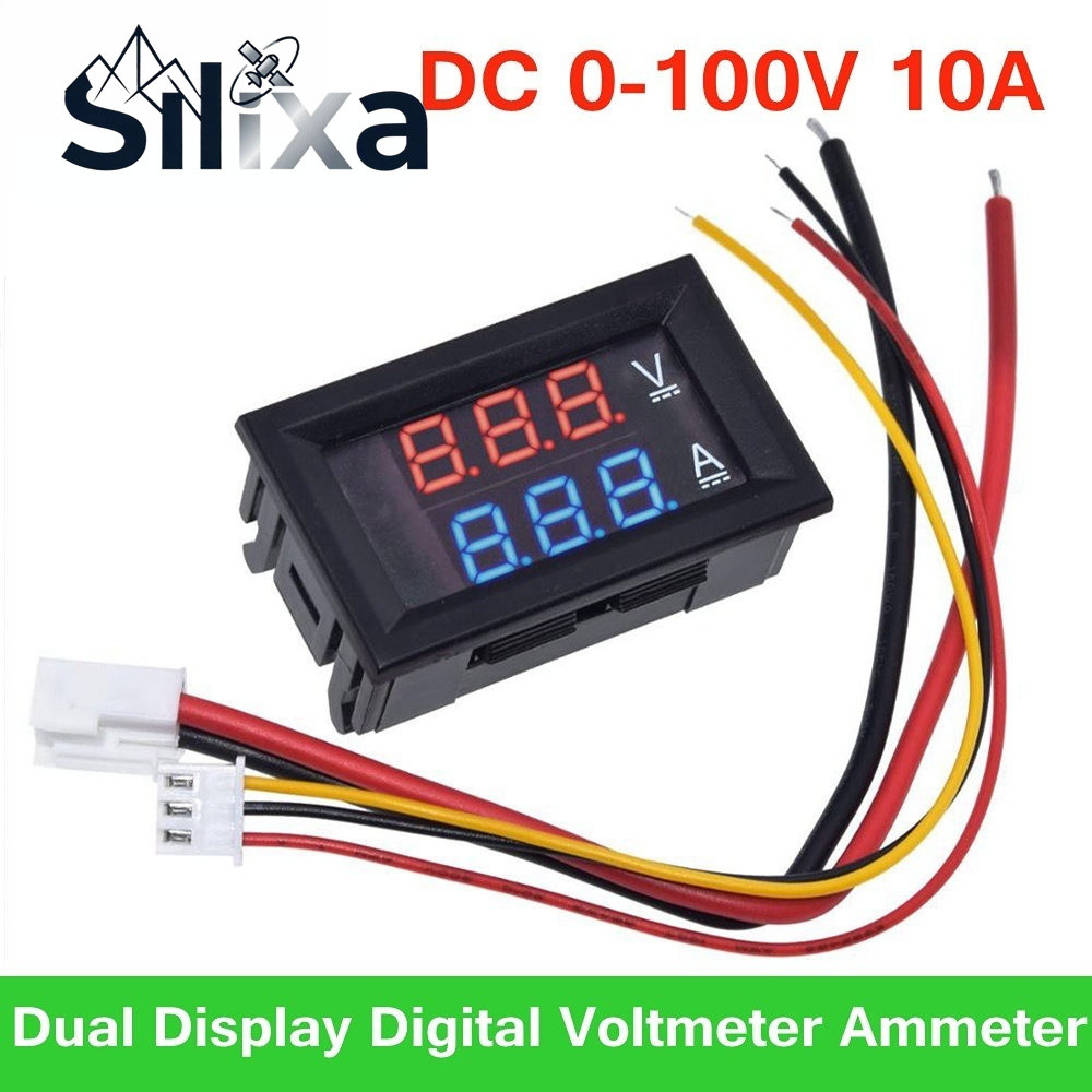 DC 0-100V 10A Digital Voltmeter Ammeter Dual Display Voltage Detector ...
