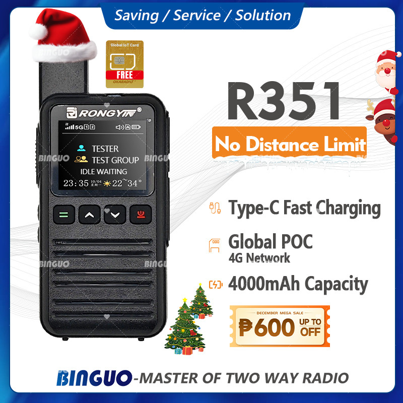 Rongyin R351 Walkie Talkie 5G Network Intercom 6000KM Unlimited ...