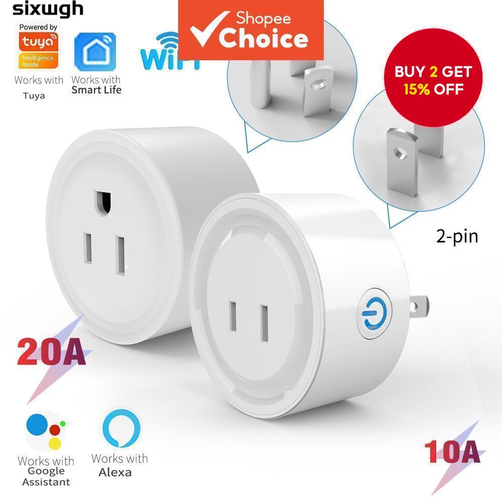 Smart WiFi Socket US 2 Pin Flat Plug Support Tuya Smart Life App Smart ...