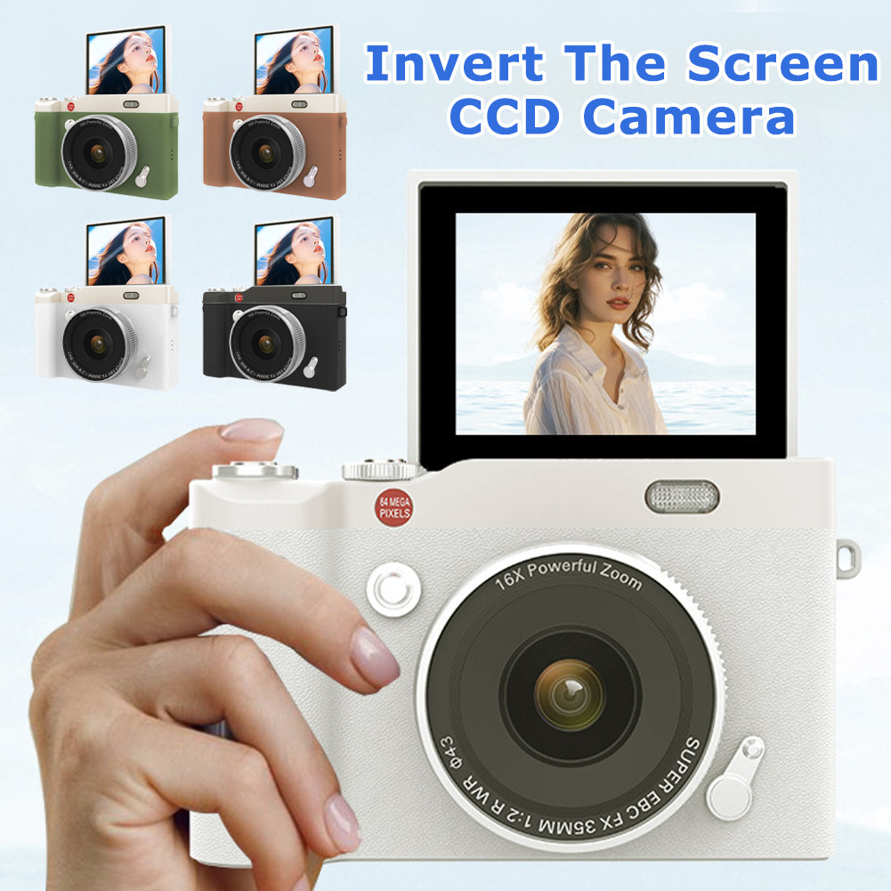 4K Digital Camera 180° Flip Screen 68MP HD Photography 16X Zoom Selfie ...