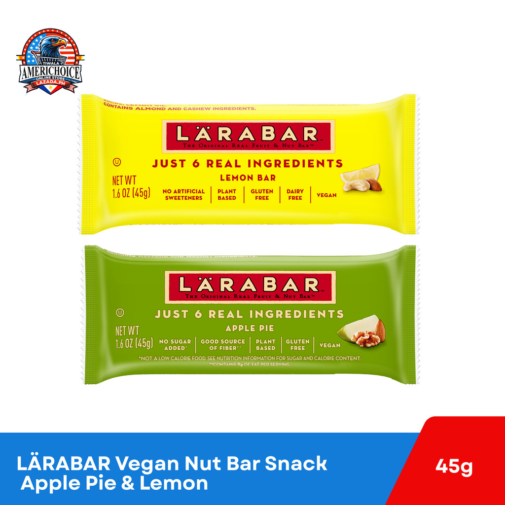 LARABAR Vegan Nut Bar Snack 45g USA Imported Apple Pie & Lemon Gluten ...