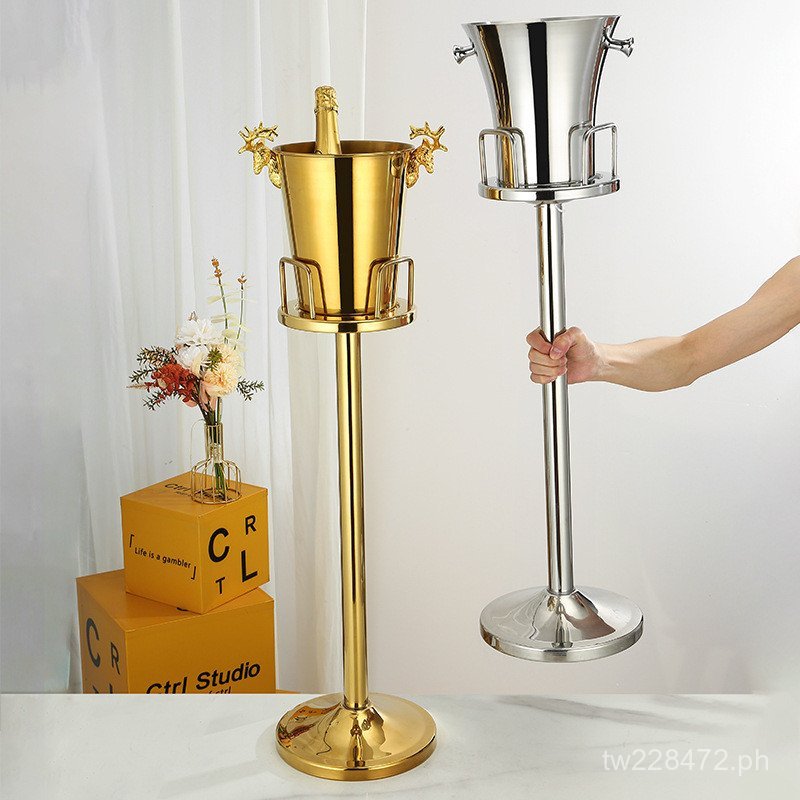 Stainless Steel Model Room Wine European Style Ice Bucket Rack Display ...