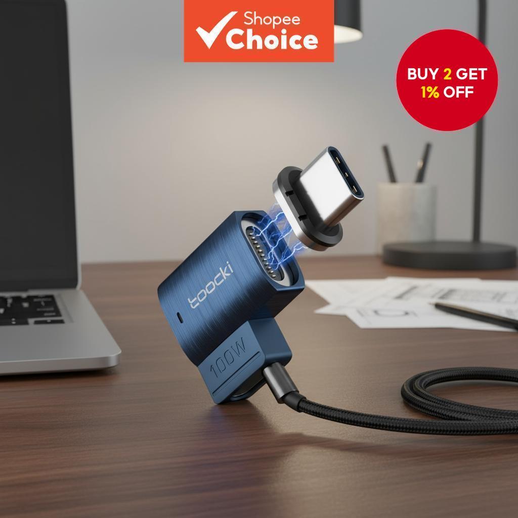 Toocki 100w Usb C to Type C Magnetic Plug 2-in-1 Pd High-speed Charging ...