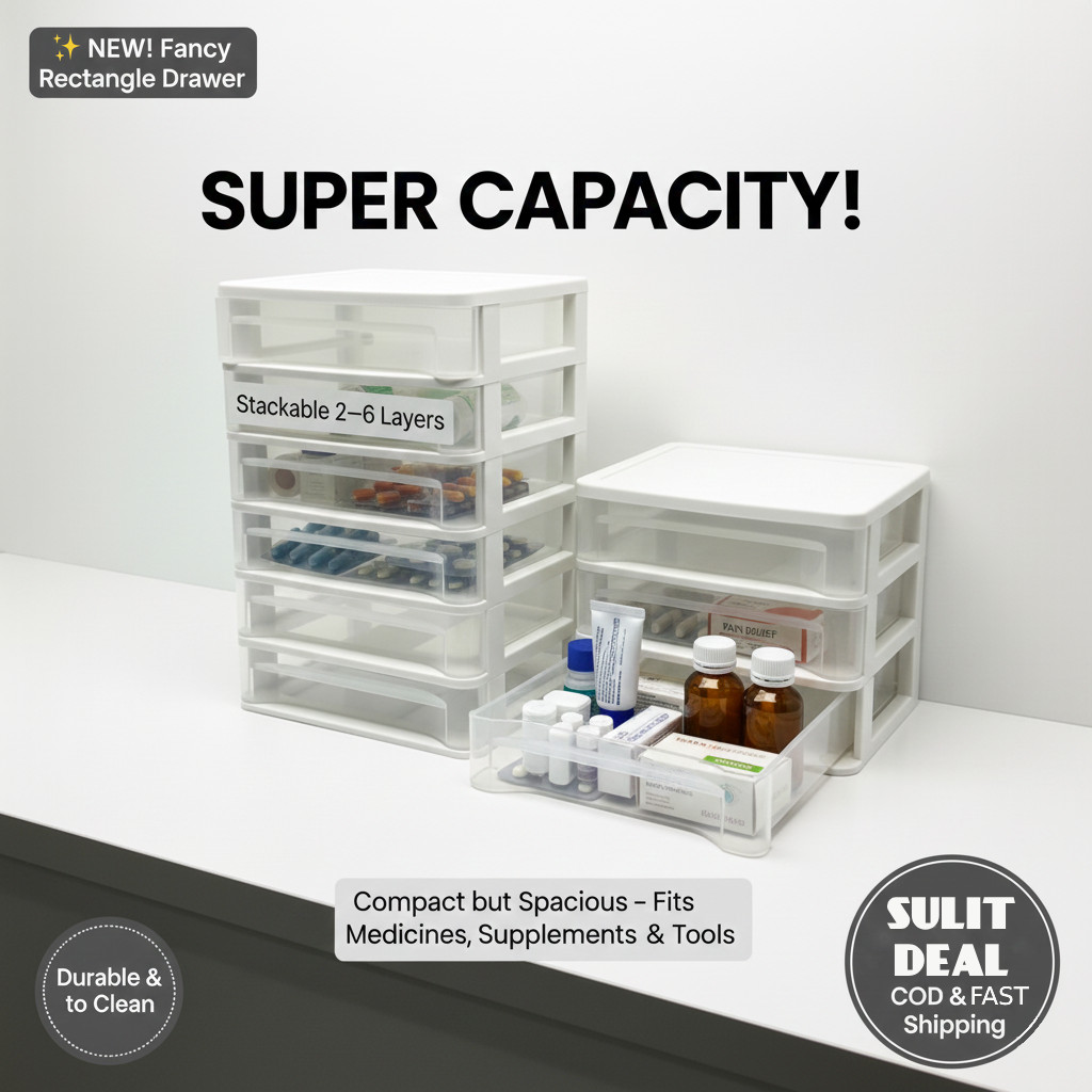 HomeBiz Supply Stackable Drawer Organizer Multi-Layer Medicine Storage ...