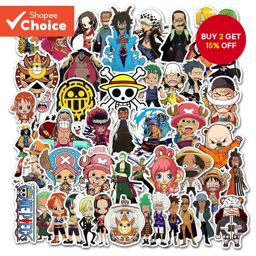 50pcs/bag Anime One Piece Luffy series graffiti stickers vinyl decals ...