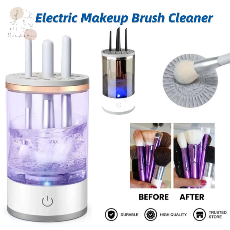 Electric Makeup Brush Cleaner and Dryer Automatic Clean Brushes Washing ...