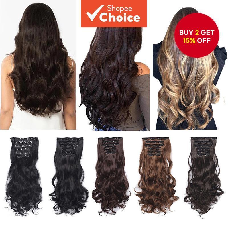 16 Clip In Hair Extensions Hair Accessories Long Curly Hair Extension ...