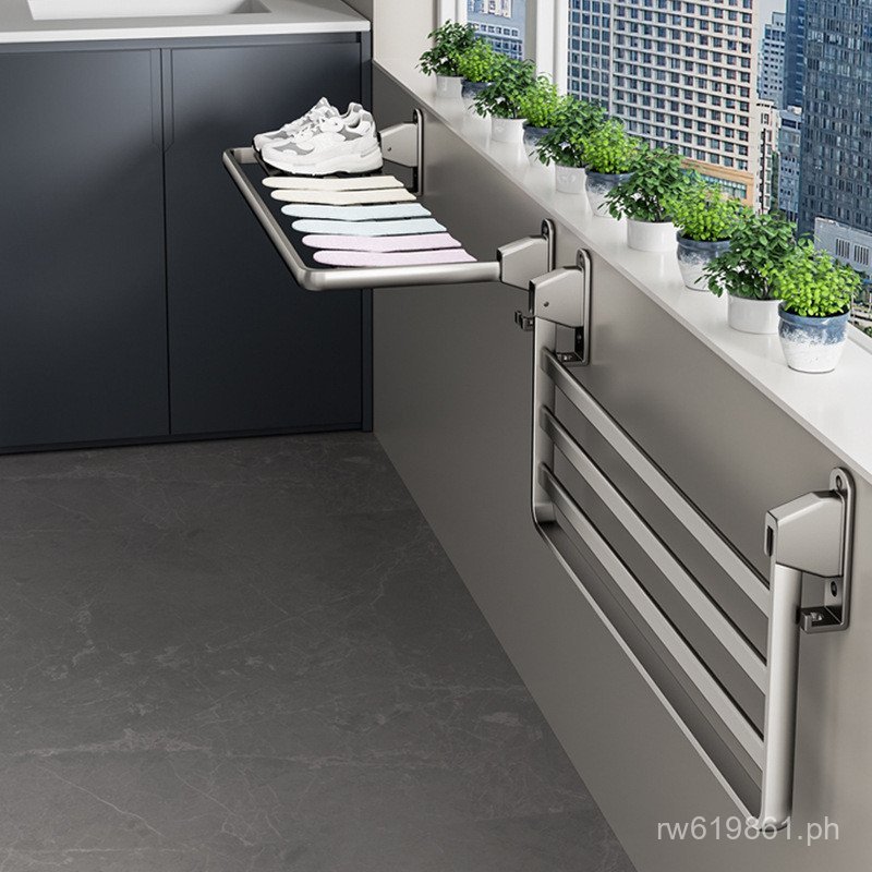 Balcony Foldable No-Drill Window Sill Rack Drying Rack Clothes Rack ...