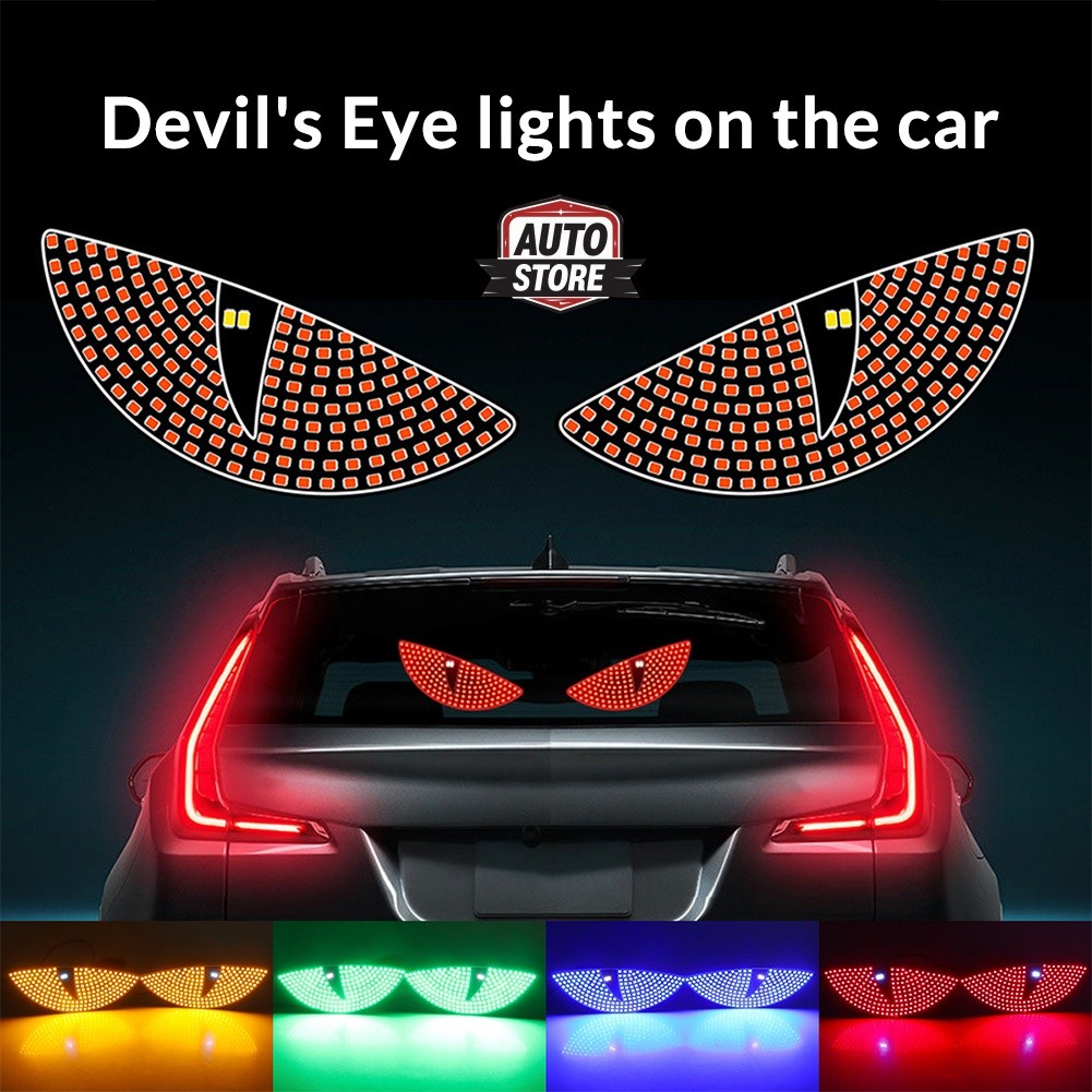2pcs 5v Dynamic Devil Eyes Light For Cars LED Matrix Pixel Panel RGB ...