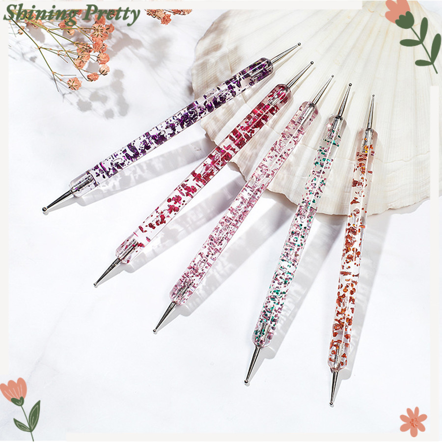 5pcs/Set Flower Needle Point Flower Pen Double Head Nail Art Pen Point ...