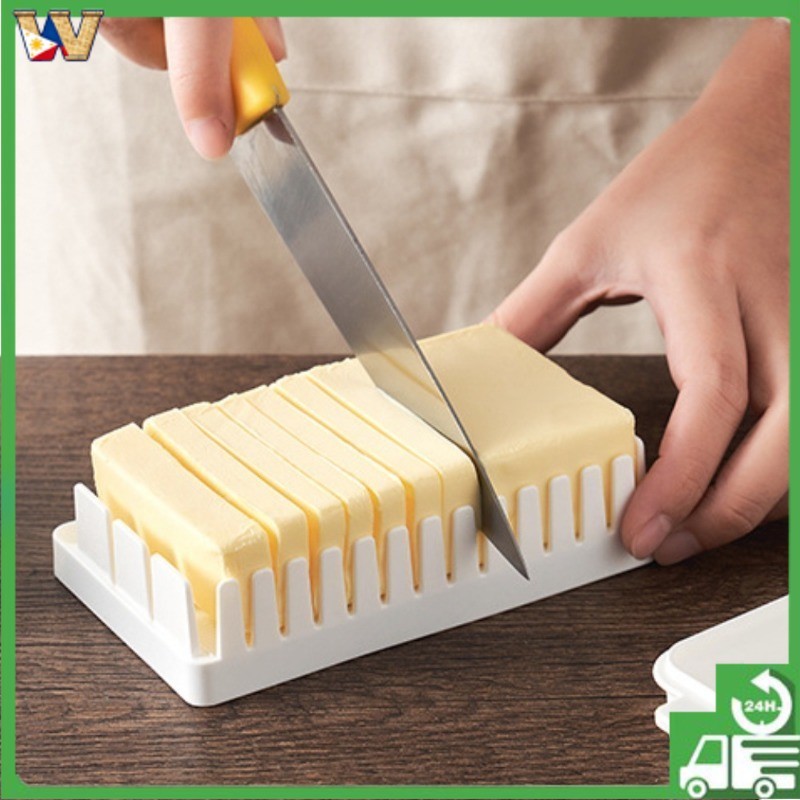Butter Cutting Box Kitchen Plastic Cheese Dish Storage Butter Tray ...