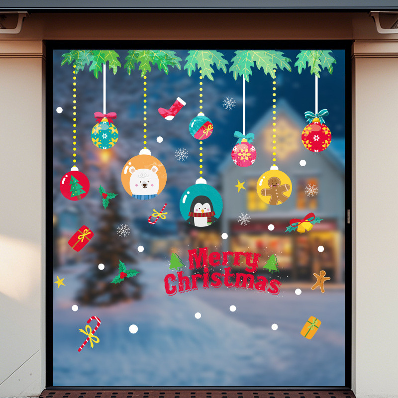 Santa Decorations Atmosphere Static Glass Door Window Grilles Shop ...