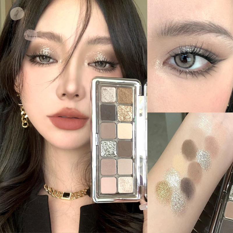 12 Color Portable Eyeshadow Palette Waterproof Pigmented Smoky Gothic ...