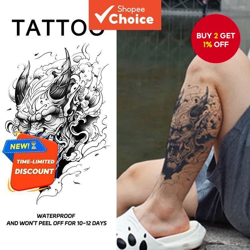 Top 1PC Oni Mask Waterproof Temporary Tattoo Lasts 1-2 Weeks Herbal ...