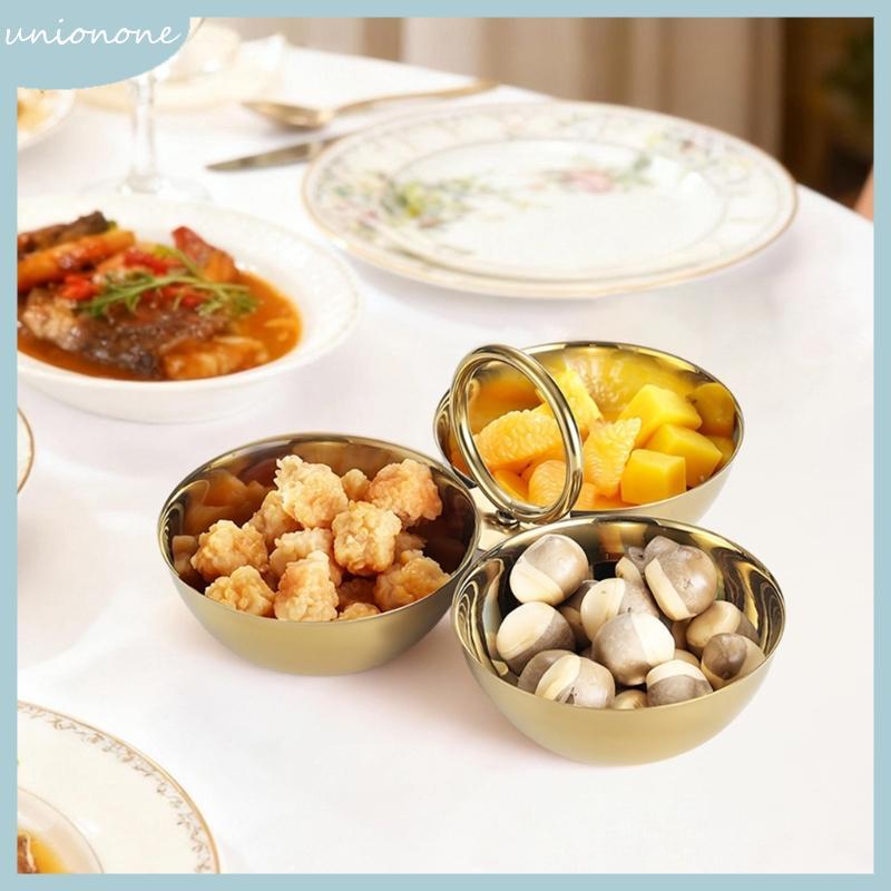 ONE Serving Stainless Steel Divided Dish for Daily Meals Serving Dishes ...