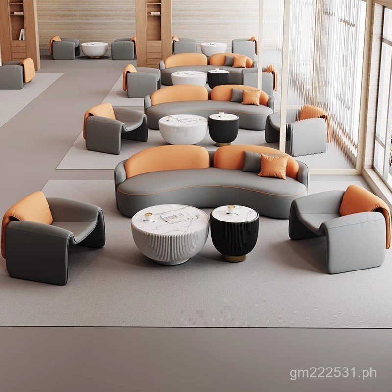 VIP Lobby Meeting Club Hotel Sofa Business Hall Light Luxury Curved ...