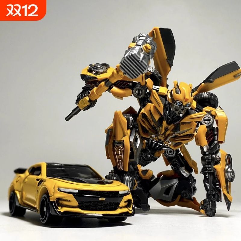 Children Transforming Toys Oversized Bumblebee Figure Engine Car Robot ...
