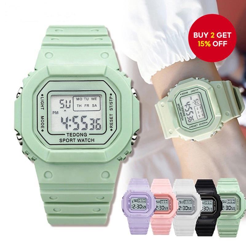 Versatile LED Electronic Sports Watch Bright Lights Casual Unisex ...