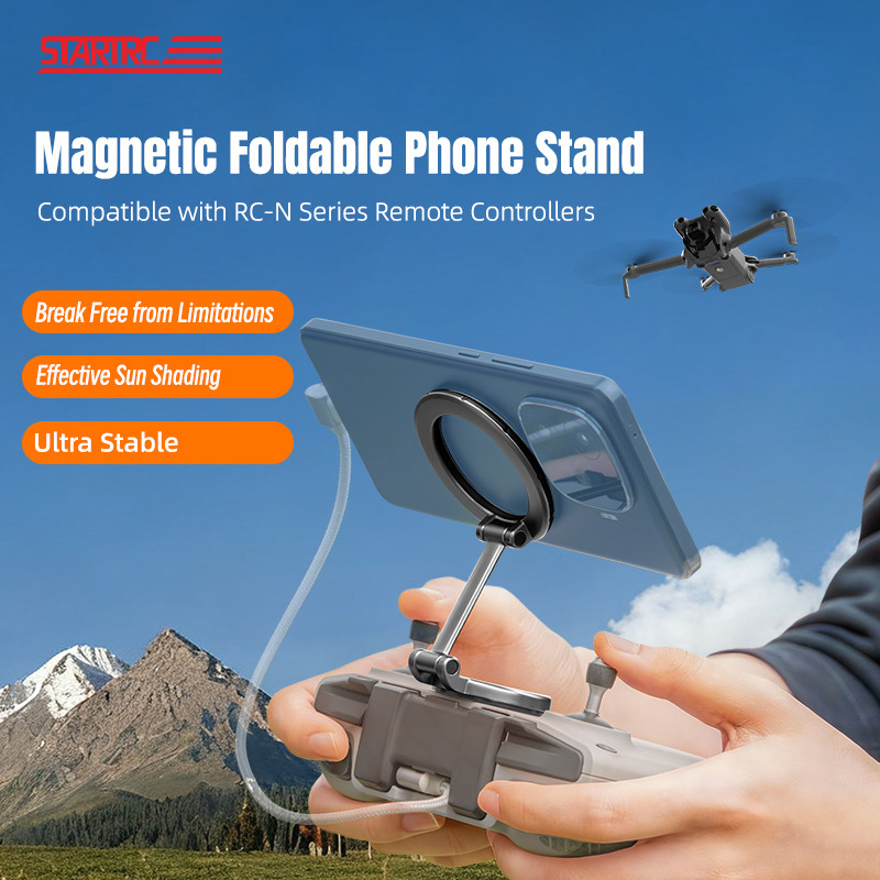 RC N3 360° Rotation & Foldable Remote Controller Magnetic Phone Mount ...