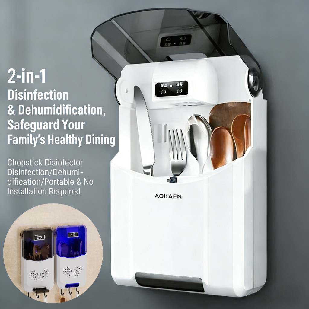 Wall Mounted UV Disinfection Cabinet Kitchen Spoon Fork Sterilizer ...