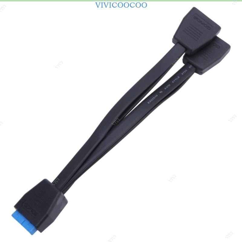 VIVI Computer 19-Pin Motherboard Cable USB3 0 1 to 2 Splitter Internal ...