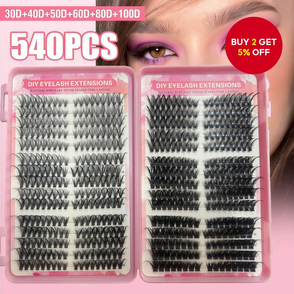 Random shipping Individual Cluster Eyelash Extensions, Fluttery Natural ...