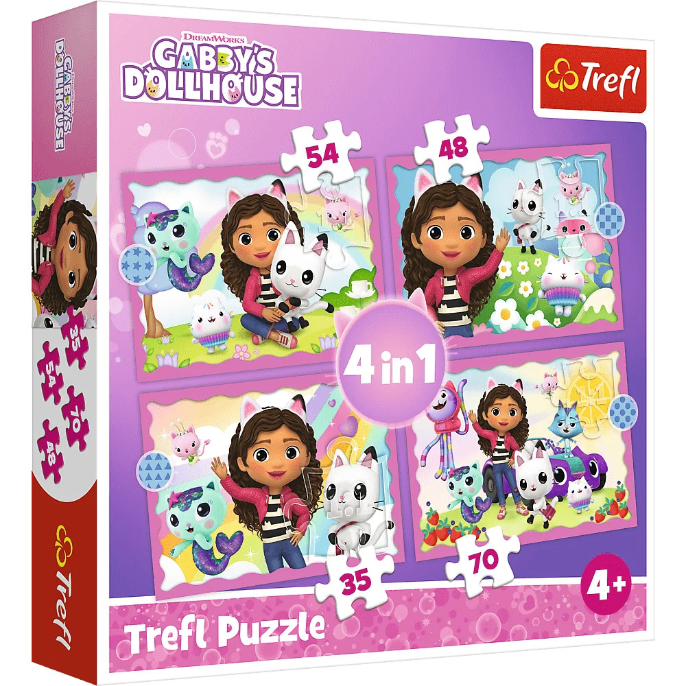 Trefl Puzzle Gabby's Dollhouse 4 in 1 | Shopee Philippines