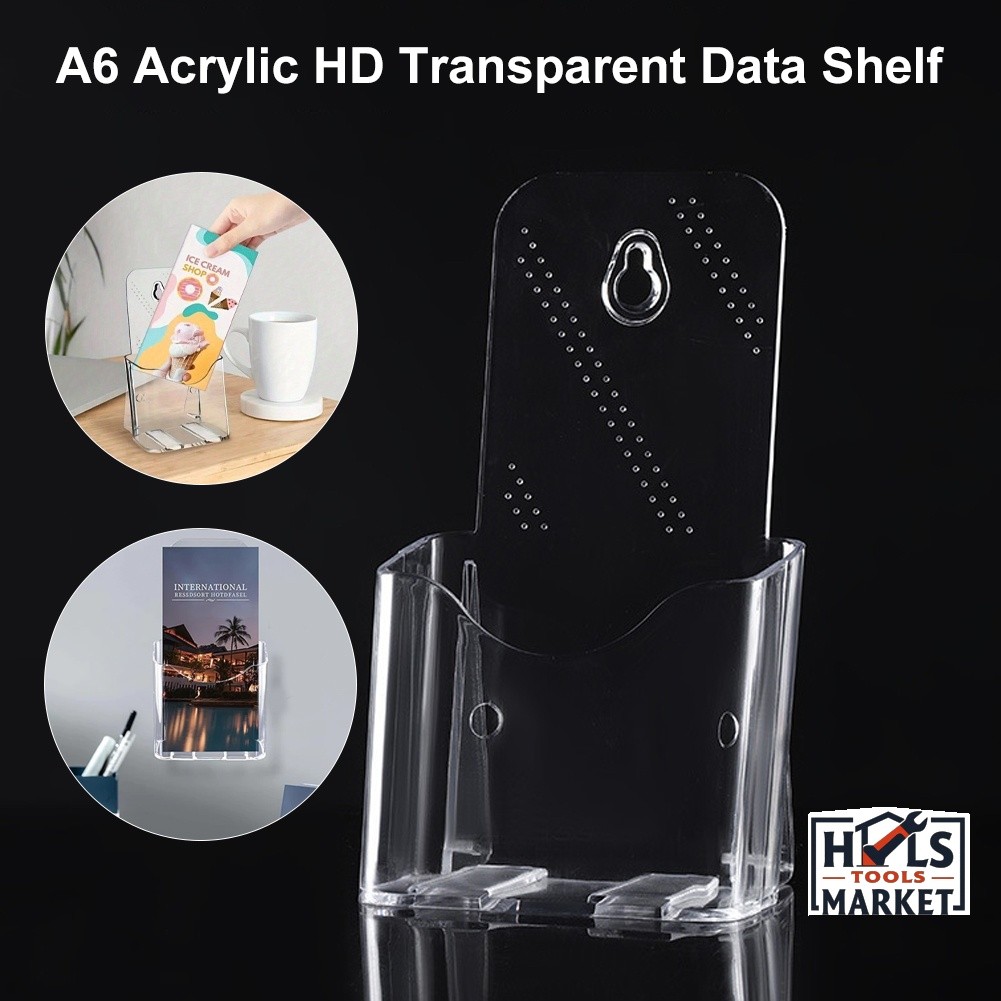 Acrylic Brochure Holder Wall Mount Flyer Magazine Pamphlet Transparent ...
