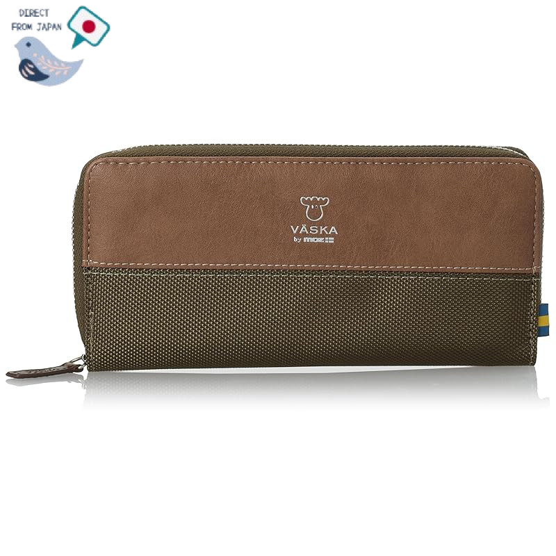 VASKA by moz Women's Large Capacity Slim Nylon Wallet with Round Zipper ...